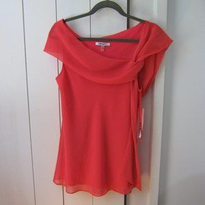 NWT Gorgeous DKNYC Sheer Coral Blouse
